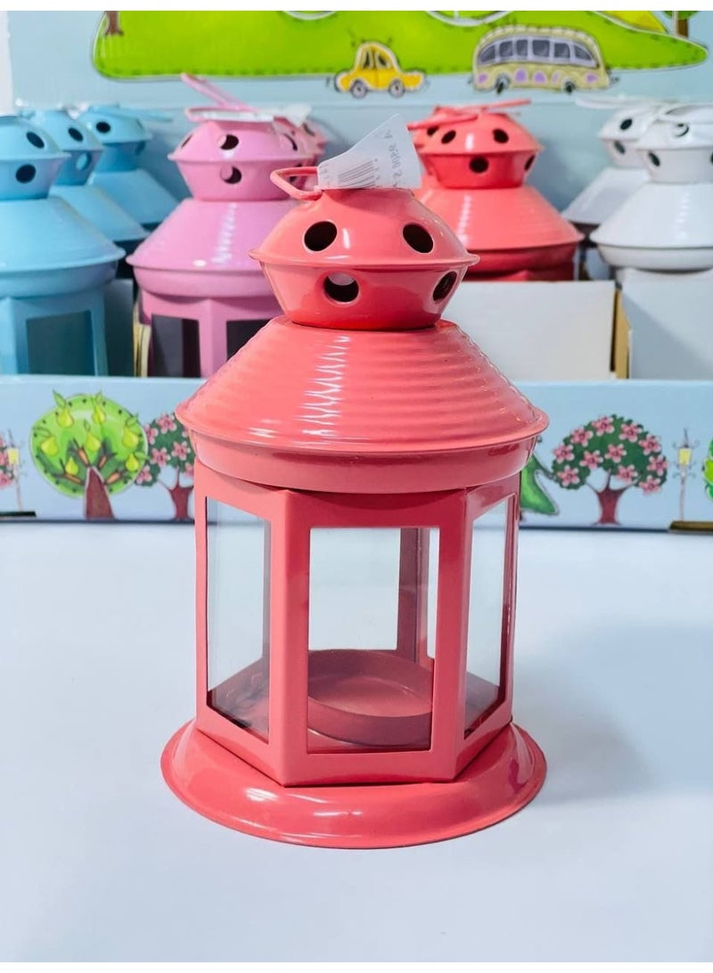 Metal Ramadan lantern. The lantern is made of metal and glass and has a place for a candle. The lantern comes in different colors. Size: 15 cm - Image 3